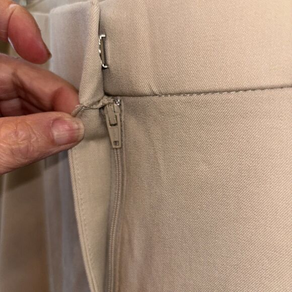 Chico's 4 Pants Women US 20 Beige NEW Zip Straight Leg Stretch Cotton Blend - Picture 2 of 10